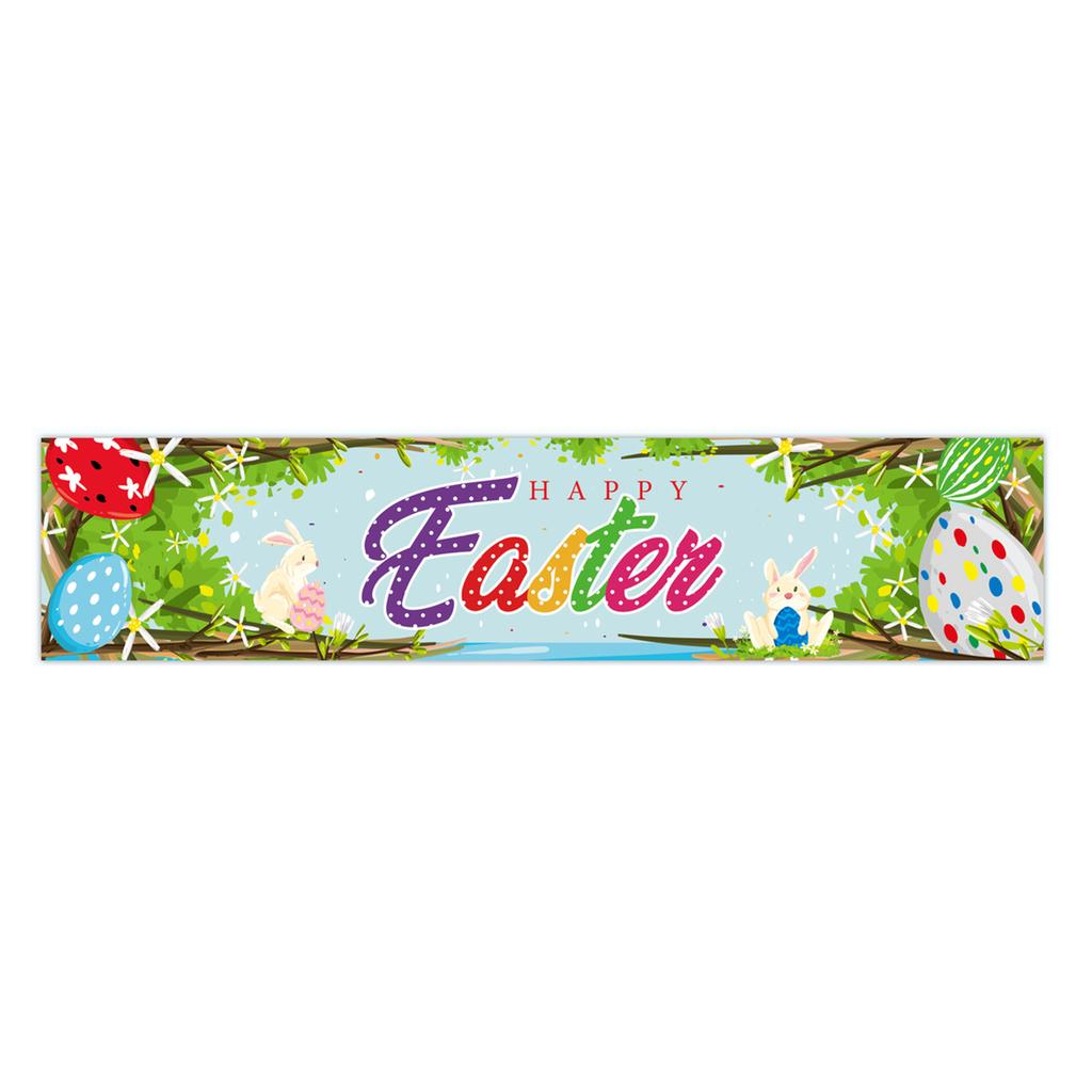 300 * 50Cm Easter Courtyard Porch Fence Decorative Banner Rabbit Egg Poster Custom