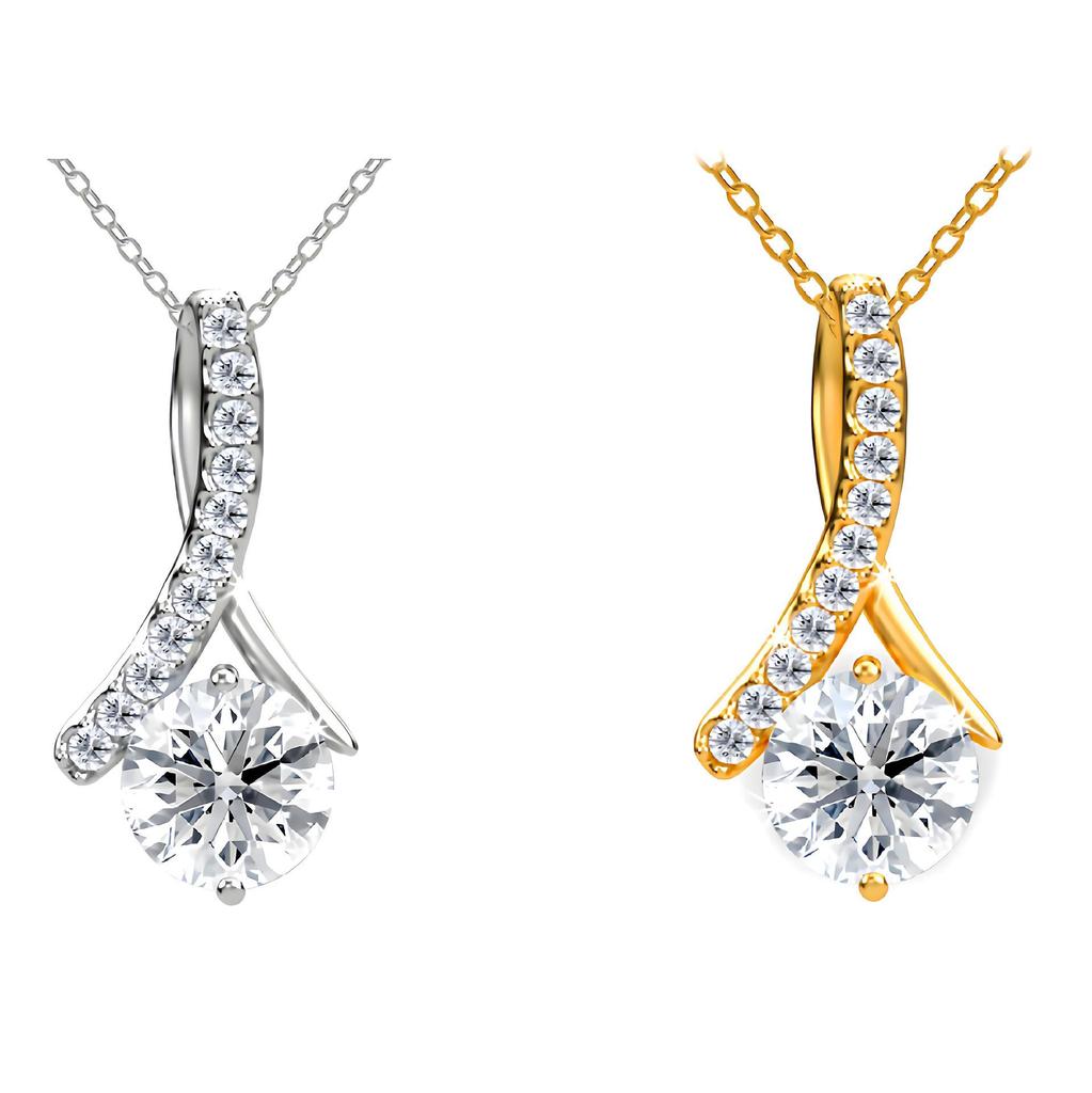 Charming Micro-Inlaid Diamond Pendant Necklace – Fresh, Lovely, and Fashionable Bone Chain