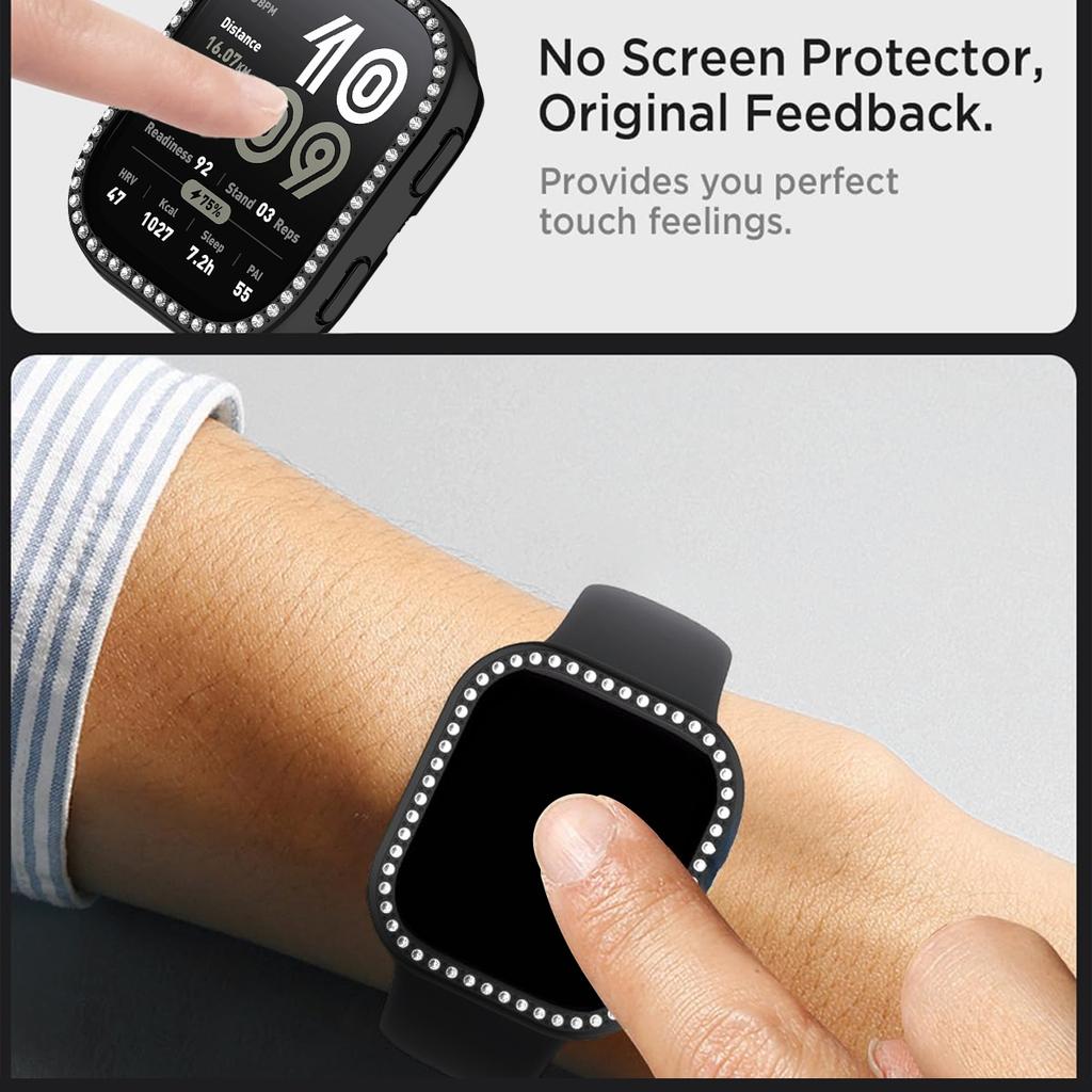 Bling PC Hollow Frame for Amazfit Bip6 (A2435) Smart Watch Diamond Crystal Bumper Protector for Amazfit Bip 6 (A2435) Accessorie