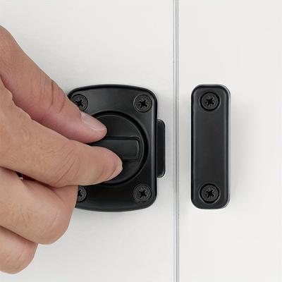 2 Stück Schwingriegel, Schieberiegel, Sicherheits-Doppelseitige Türbeschläge, Zinklegierung, Schwarze Optik, für Türen, Fenster, Schränke