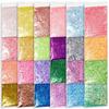 24 Colors Nail Art Fragments Cellophane Candy Paper Gold Foil Glitter Bagged Iridescent Aurora Glitter Nail Decoration