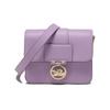Box Trot Serie 18 Knopfklappe Verstellbarer Schultergurt Kalbsleder Kleine Quadratische Tasche Damen Umhängetasche Flieder 10174HAU356