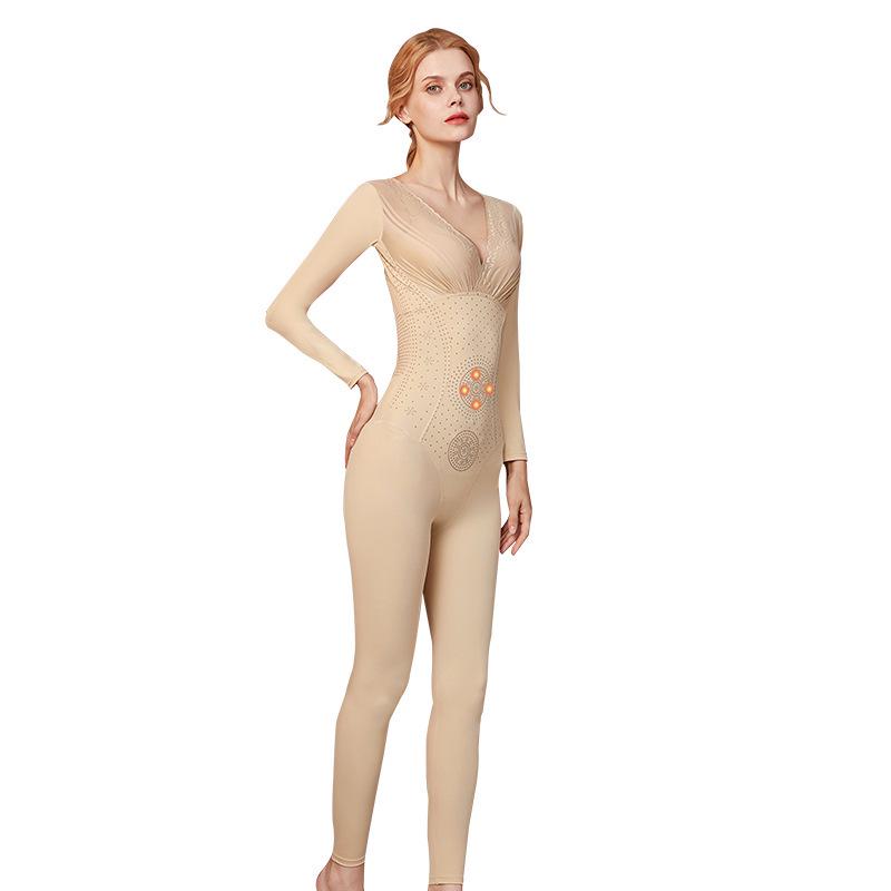 

Послеродовой корректирующий комбинезон с длинными рукавами: Брюки с кофеином для укрепления живота, подтяжки талии и подтяжки бедер 3XL (80-87.5 kg)