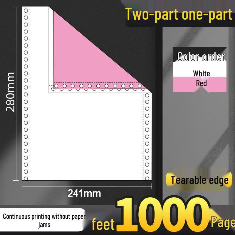 

Two-Part Pinfeed Computer Paper: 241-3 Voucher & Delivery Note, Equal Parts 500 sheets per box [Thick Paper]