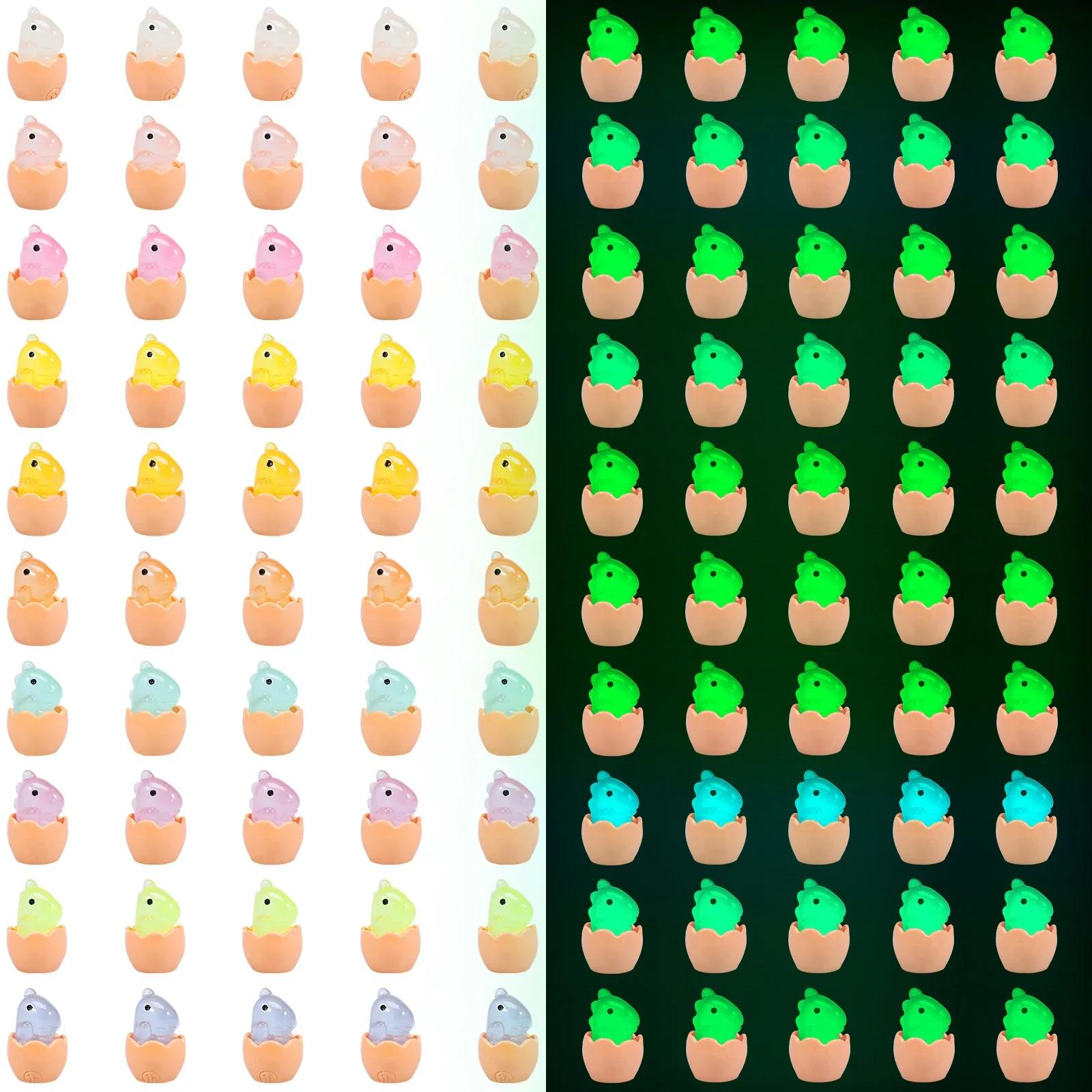 

150/50 шт. Мини светящиеся фигурки динозавров, светящиеся в темноте, смоляные фигурки животных для декора сада, аквариума и ландшафтного дизайна 50PCS