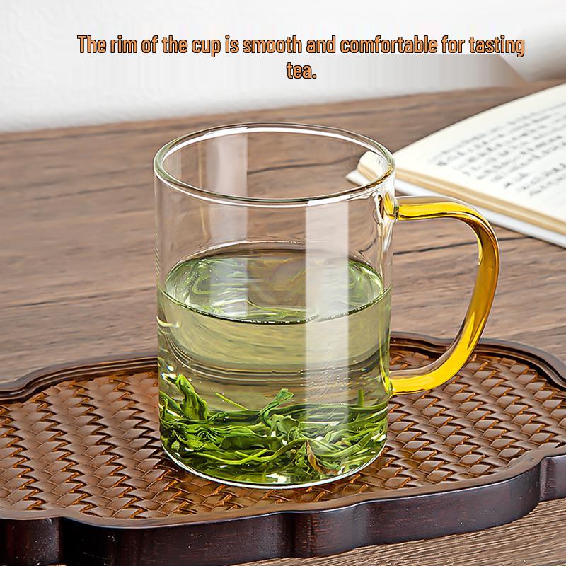 High-Temperature Resistant Borosilicate Glass Cup with Handle – Ideal for Tea, Coffee, Water, and Milk