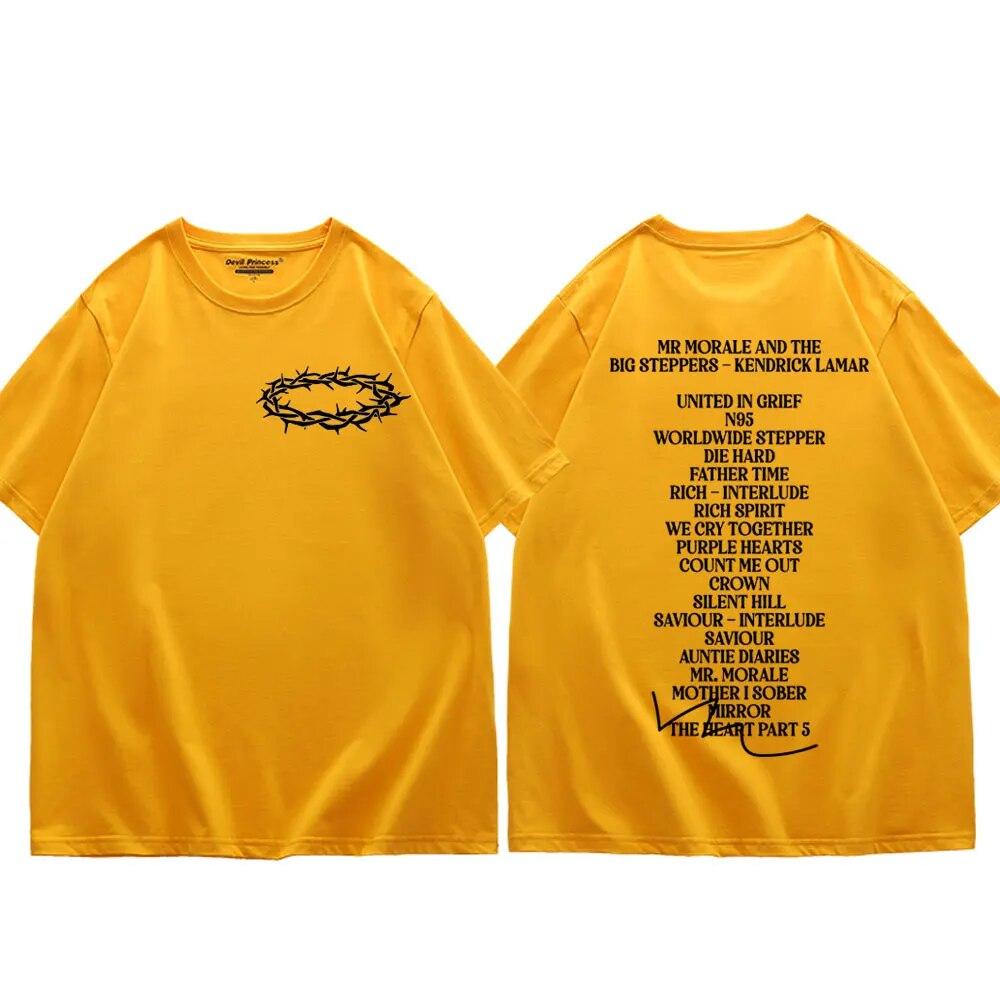 Rapper Kendrick Lamar Music Album Print T Shirt Trend Hip Hop Rap Short Sleeve T-shirt Unisex's Women Street Fashion Loose T-shirts