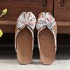 Summer Grass Mat Slippers Home Rattan Butterfly Knot Slippers Indoor Home Summer Women Linen Slippers