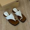 Korean Slippers Summer 2025 New Round Head Cover Toe Fashion Design Sense Niche Flat Sandals Women