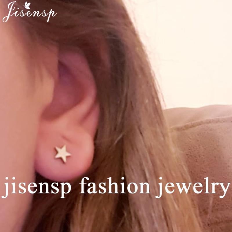 Small Stainless Steel Earrings Women Punk Jewelry Fashion Moon Leaf Scissors Snow Mountain Stud Earring Best Gift for Friends