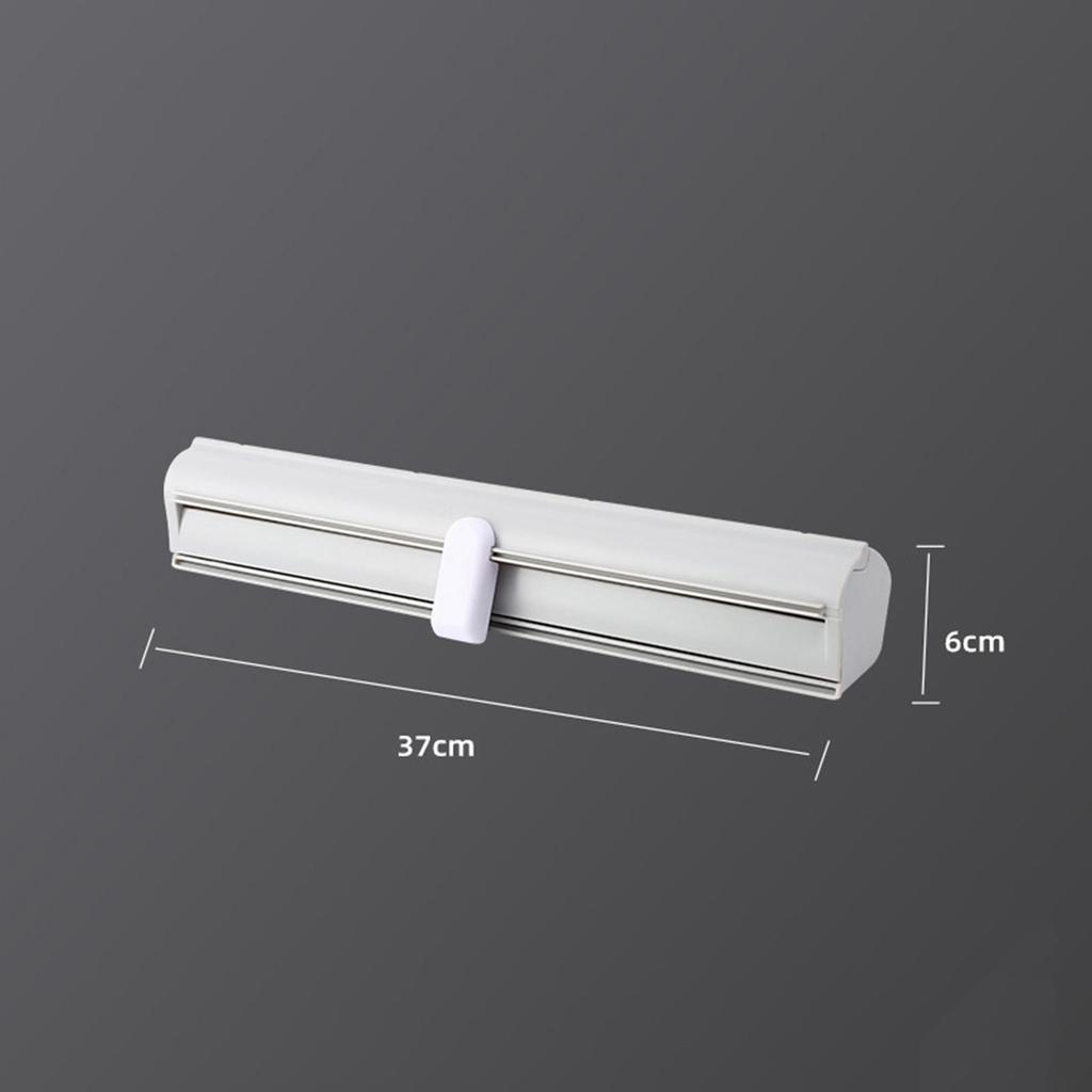 Reusable Food Wrap Dispenser with Cutter Sliding Cling Film Divider, Aluminum Dispenser, Paper