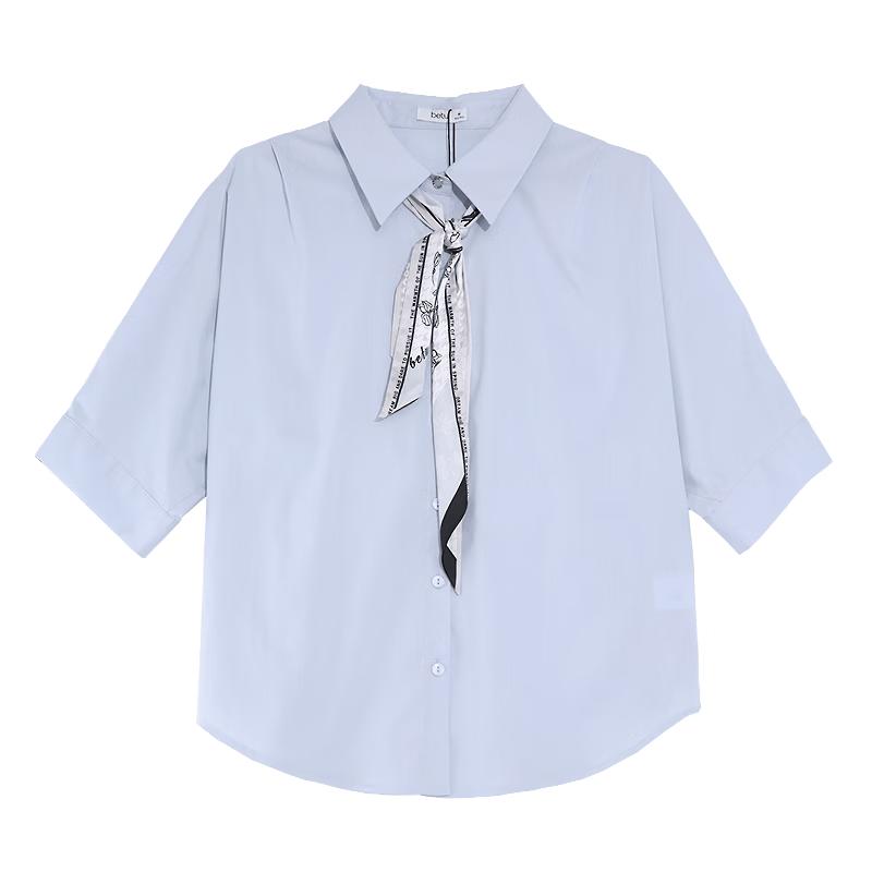 BETU Women s Elegant Scarf-Detail Blouse L