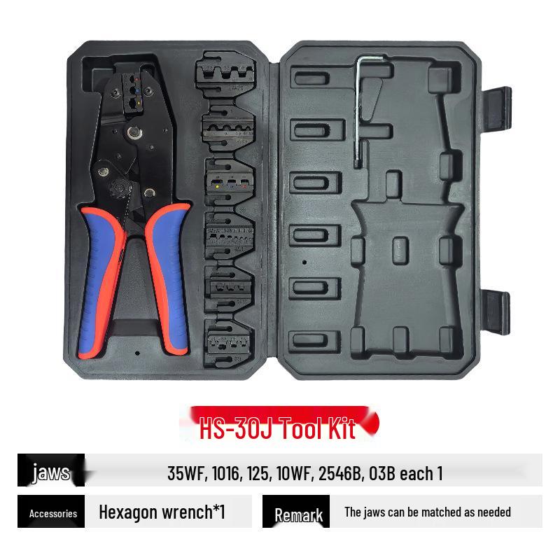 HS 9-inch Ratcheting Crimper Tool Set with HS-30J Crimper & Multifunctional Storage Bag