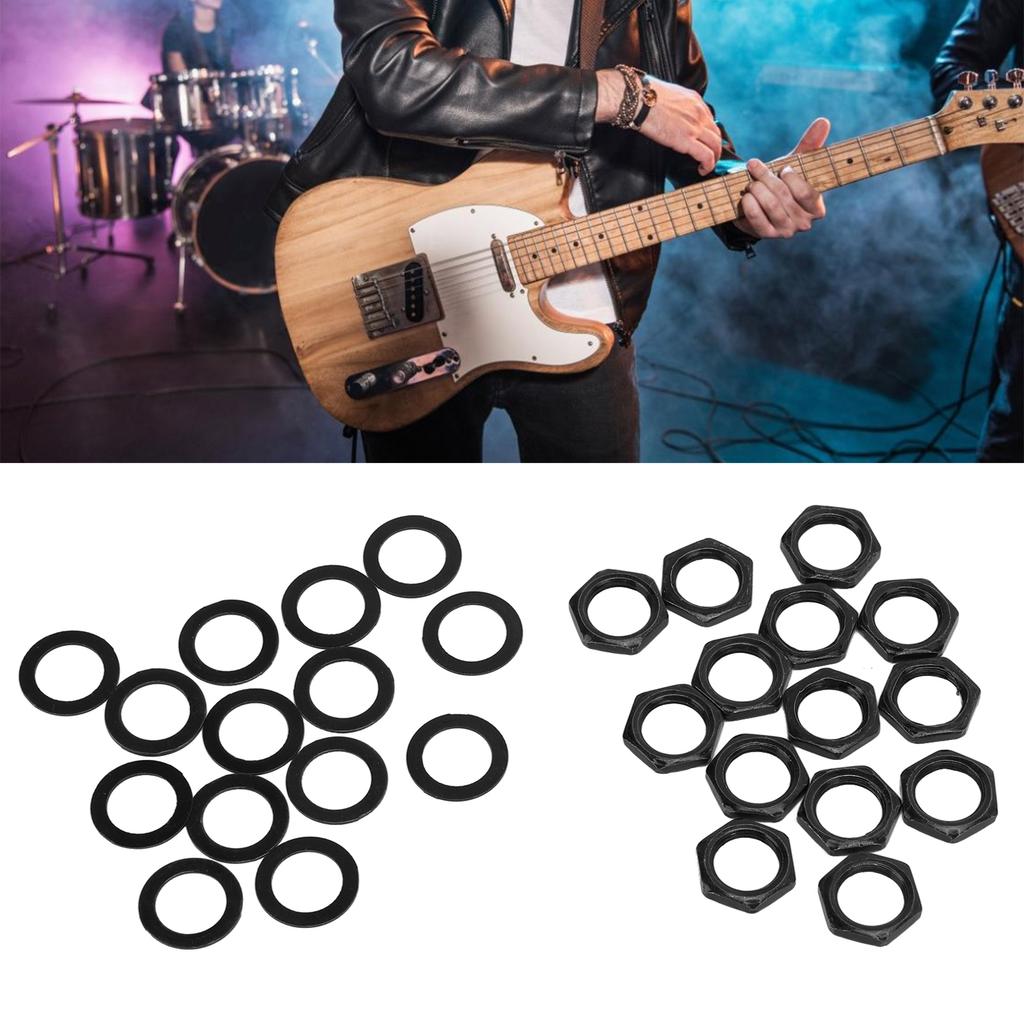 G3Celsius8 Female Thread Nuts Metal Washer Kit Instrument Fasteners for Electric Guitar Bass