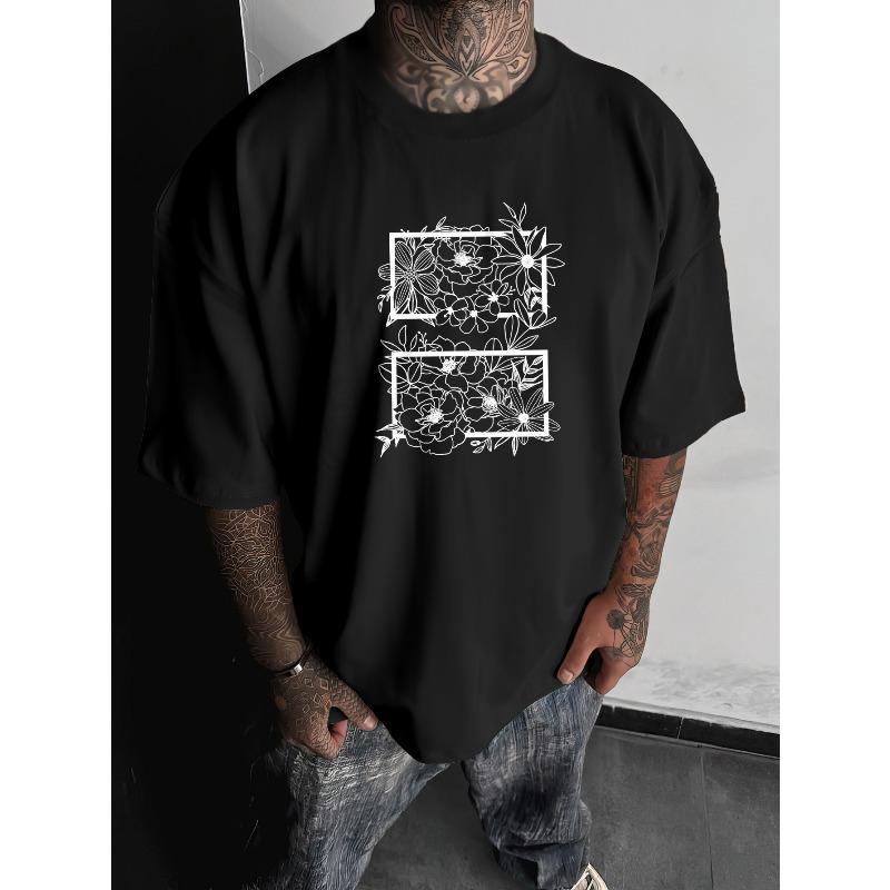 European Size Men'S Short Sleeve Plus Size Drop Shoulder T-Shirt, Summer New Style, Soft And Breathable, Suitable for Daily Wear, All Seasons