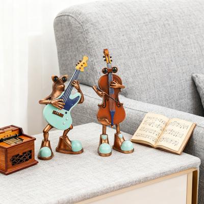 Houslový ornament s hladkým povrchem, žába, houslový design, pryskyřice, mini socha, klasický umělecký tvar, hudební nástroj, dekorace