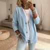 Giacca da Donna jijijing con Bottoni Frontali in Finto Denim, Cappotto Casual a Manica Lunga con Scollo a V, Cardigan Vintage Lento in Imitazione Jeans