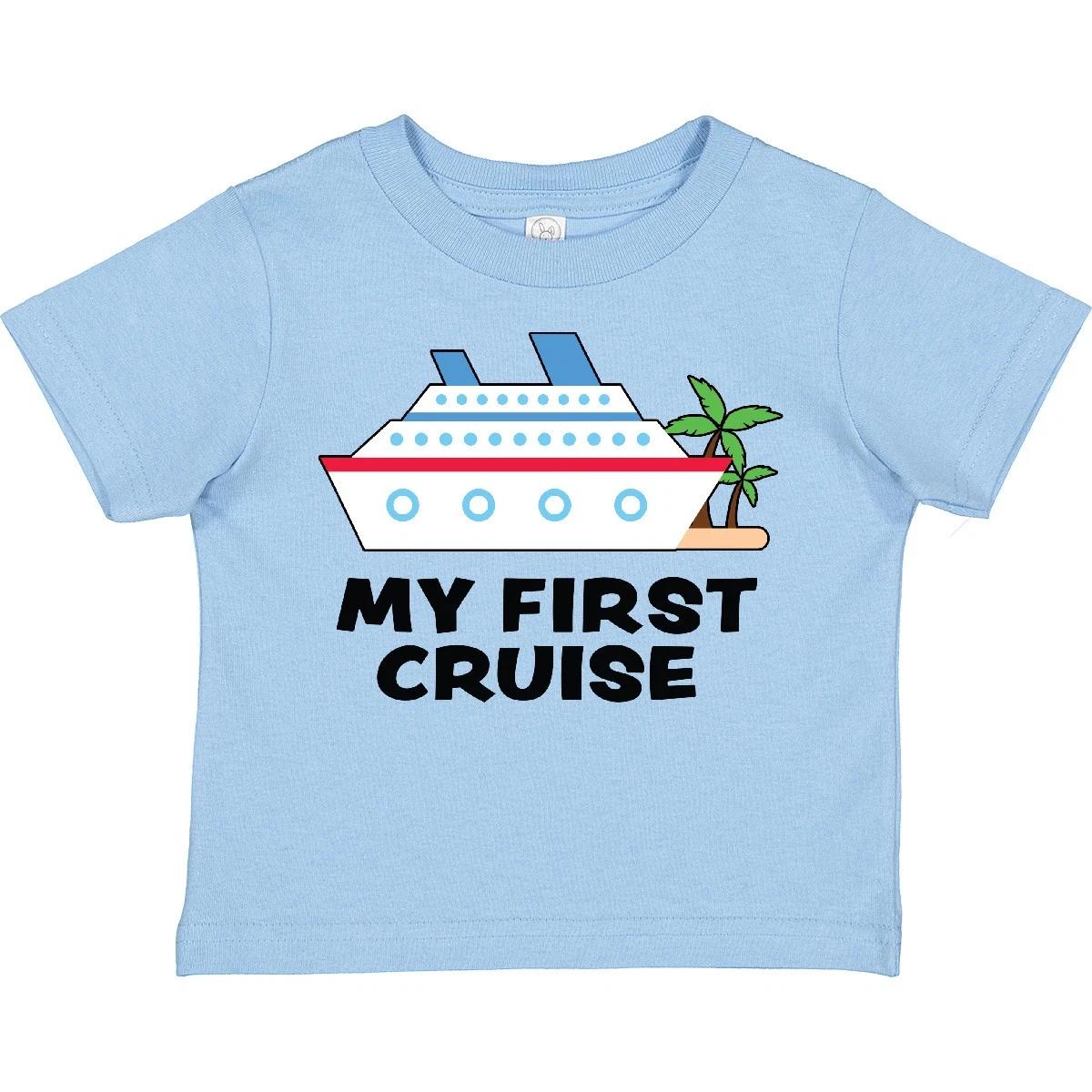 Inktastic My First Cruise With Cruise Ship And Palm Trees Toddler T-Shirt 1st 100