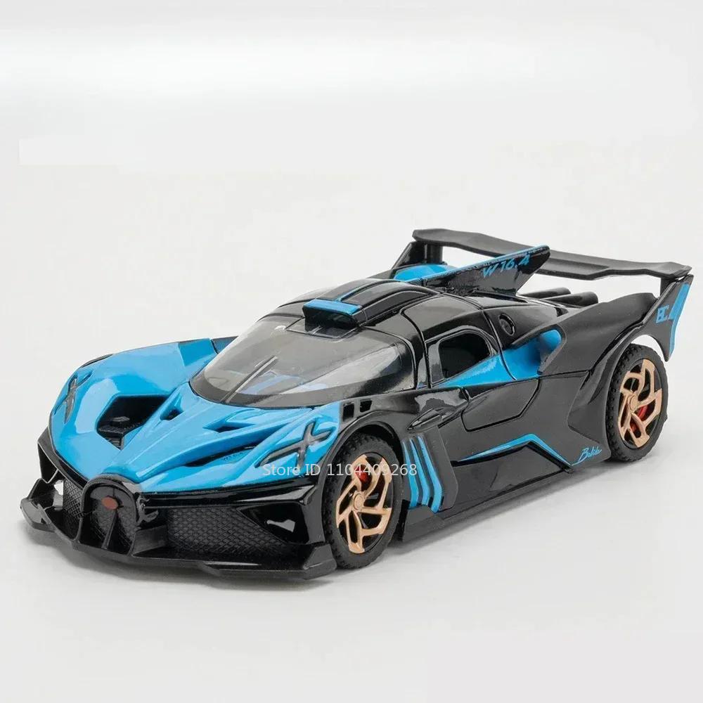 

1:32 Scale Divo Bolide Toy Car Model Metal Body Rubber Tires Miniature Vehicle Pull Back Sound Light Toys Kids Holiday Gifts