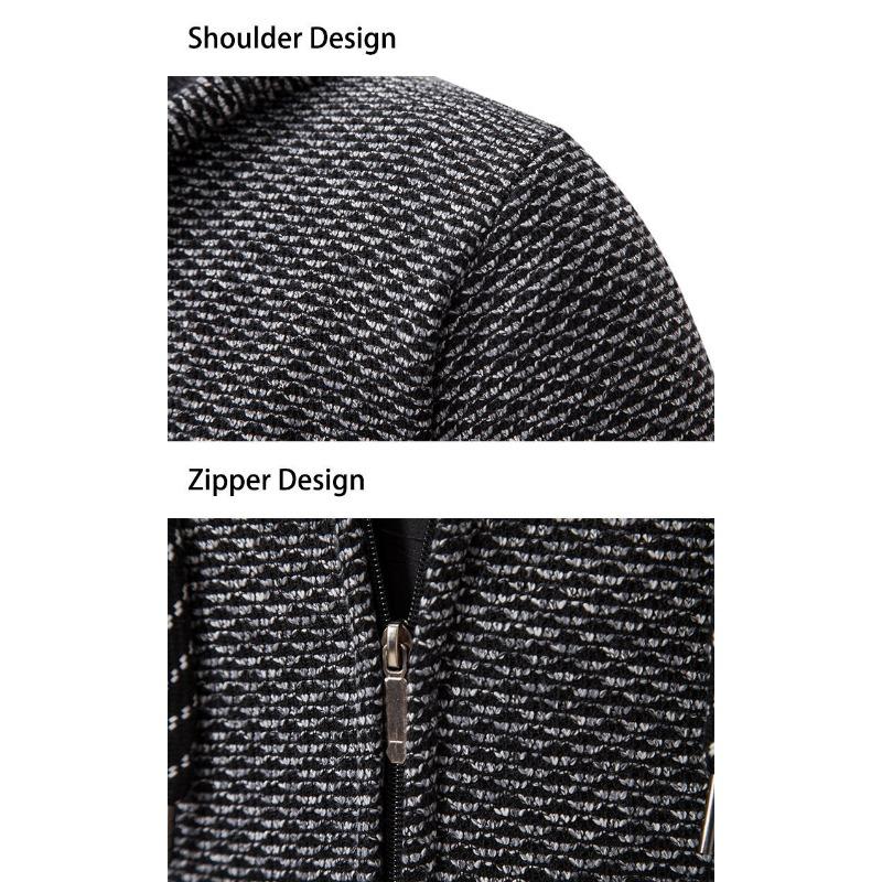 Men S Hooded Cardigan Sweater Thick Knit Outerwear For Winter