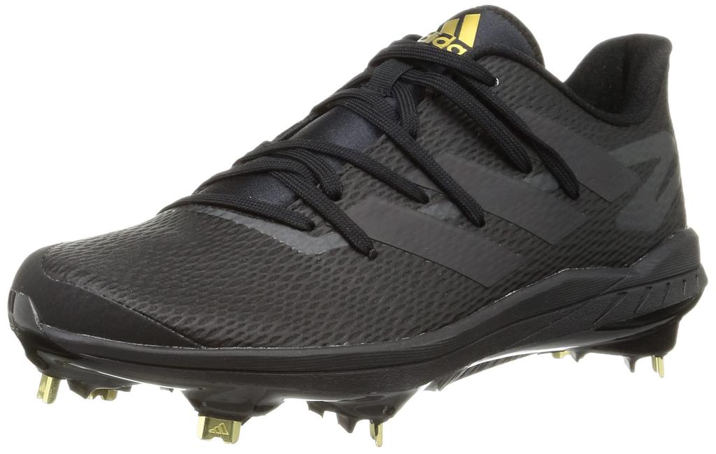Adidas Adizero Afterburner 8 TD Baseball Cleats, Core Black/Core Black/Gold Metallic (GW0271), Size 25.0 cm