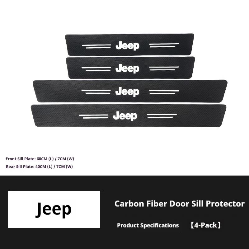 4PCS High Quality Carbon Fiber Car Door Sill Protector Anti-Scratch Sticker for Jeep Renegade Wrangler JK JL Grand Cherokee ALY1