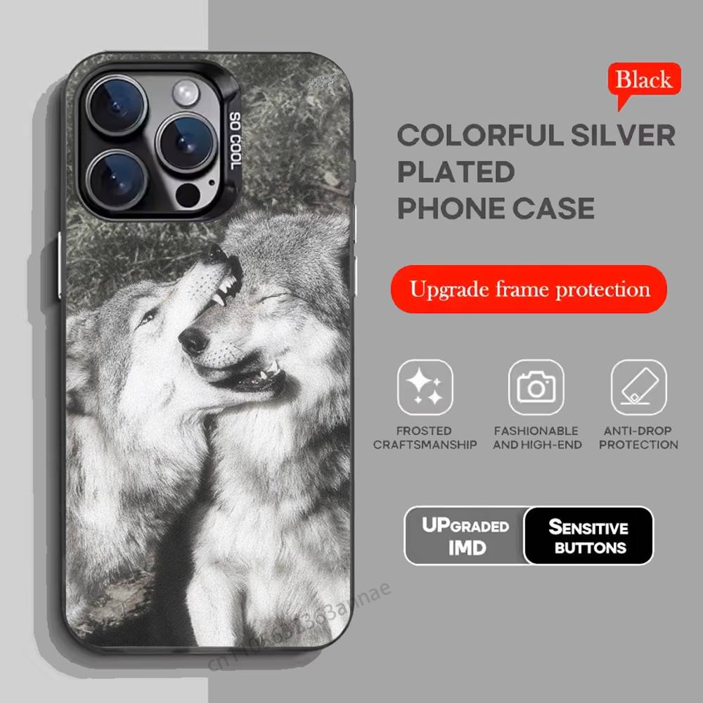 Wolf Phone Case For iPhone 17,16,15,14,13,12,11,Pro,Max,Plus,Mini,X,XS,XR,8,S,SE Soft Black Case