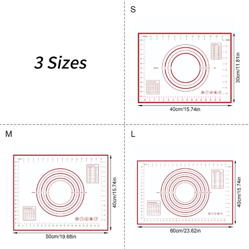 Heat Resistant Silicone Pastry Mats For Oven Microwave Safe Nonslip Surfaces Easy Storage Kitchen Baking Essential