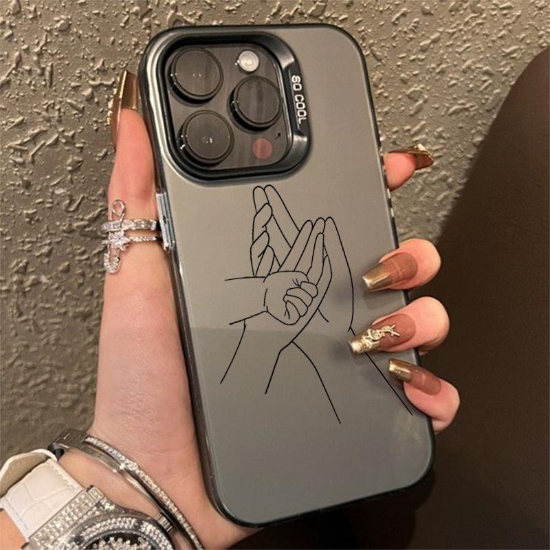 Warm Family Holding Hands Couple Electroplate Silver IMD Case For  Redmi Note 11 12 13 10 Pro Plus 12S Redmi 13C 12 Cover