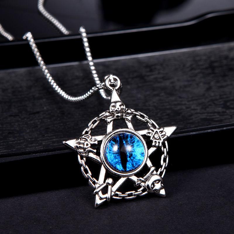 RUI RUI YU Kreativ Fargerik Lysende Devil Eye Pendant Halskjede for menn Mote Fluorescerende Maigc Dragon Eye Halskjede Valentinsdagsgave