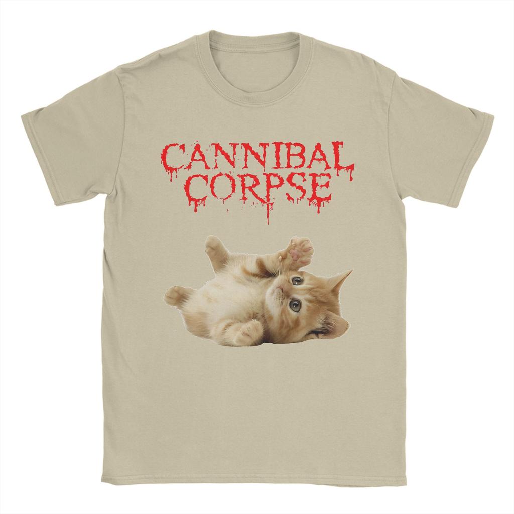 Cannibal Corpse Cat Popular T Shirts  100 Cotton Tshirt for Male Y2K Retro Wholesale Short Sleeve Top Tees