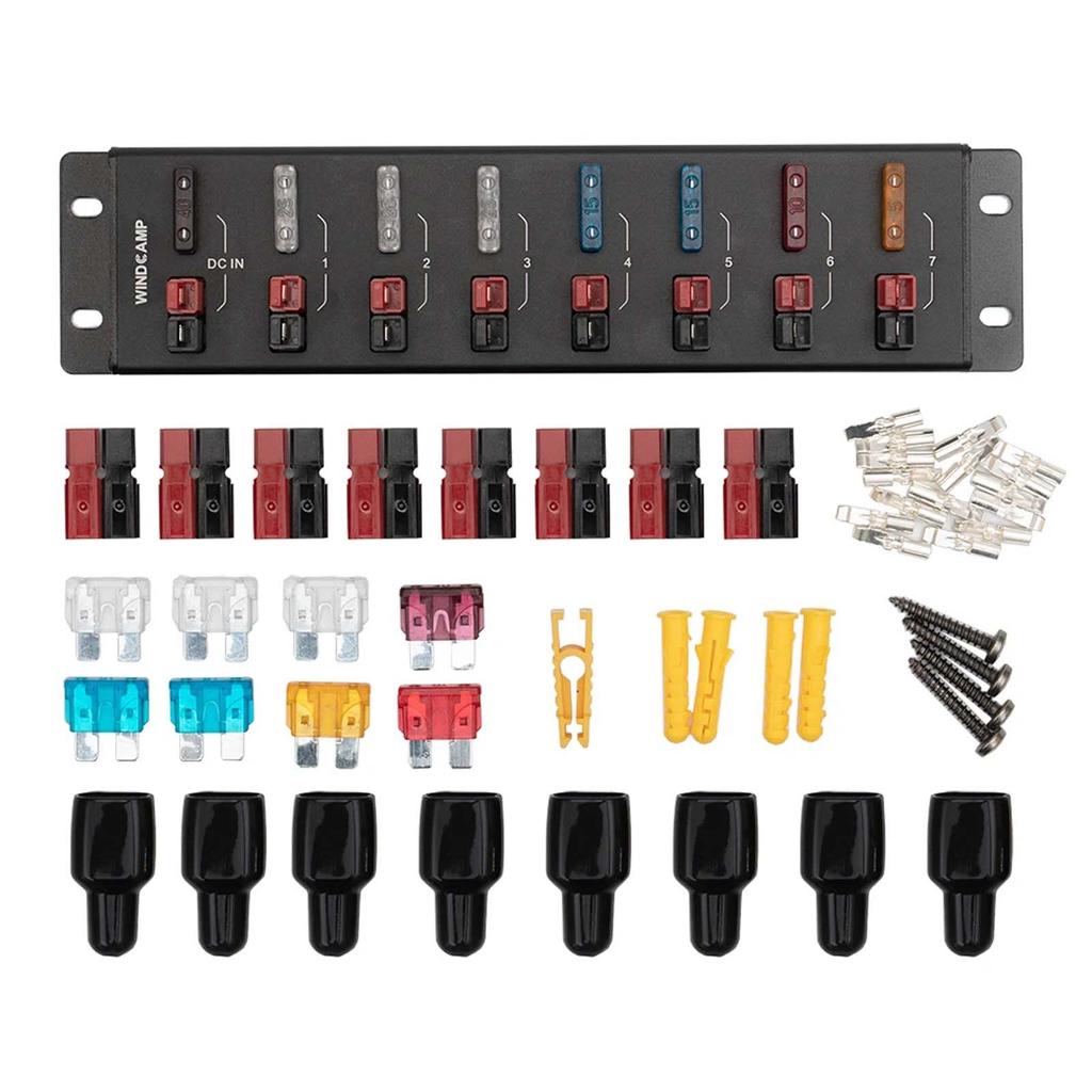 AP-8S 8 Channels Power Distributor, 8CH Power Splitter for Radio 8 Port Power Connector Screw Fixing DC 36V 45A