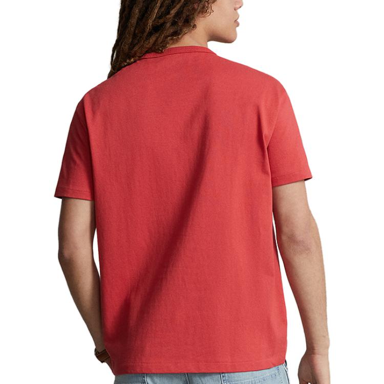Polo Ralph Lauren FW23 Solid Color Straight Cut Casual Short Sleeve T-Shirt Men Tops Red MNPOTSH1N821835-620