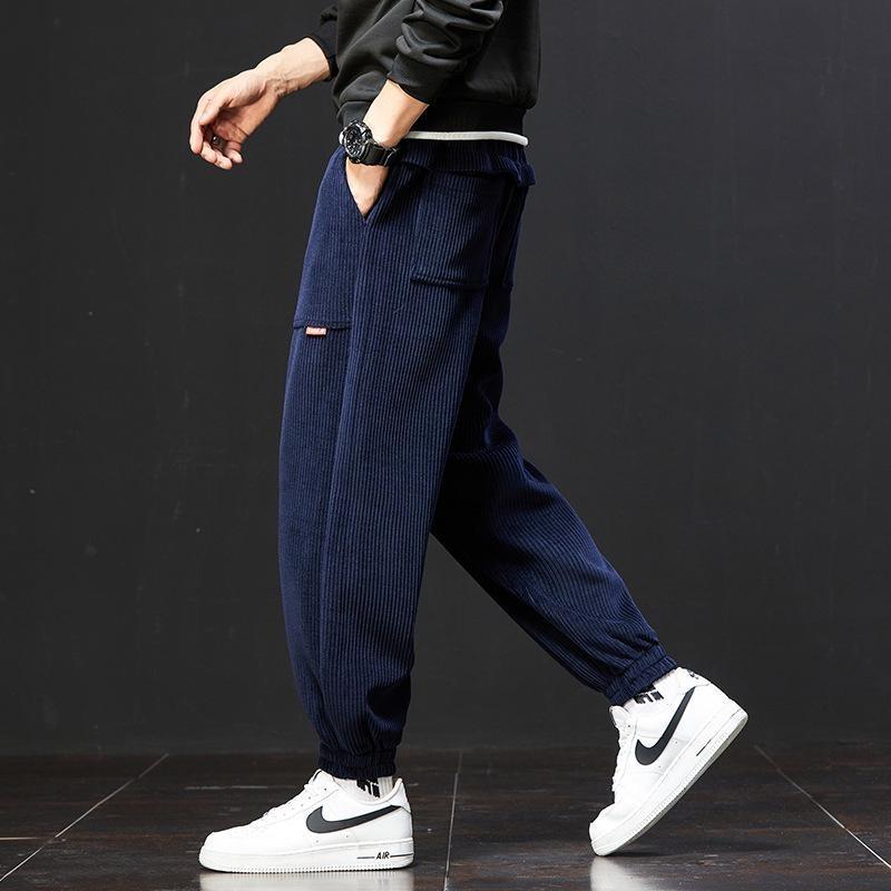 Men's Corduroy Joggers: Trendy, Loose-Fit, Plus-Size, for Spring, Autumn, and Winter