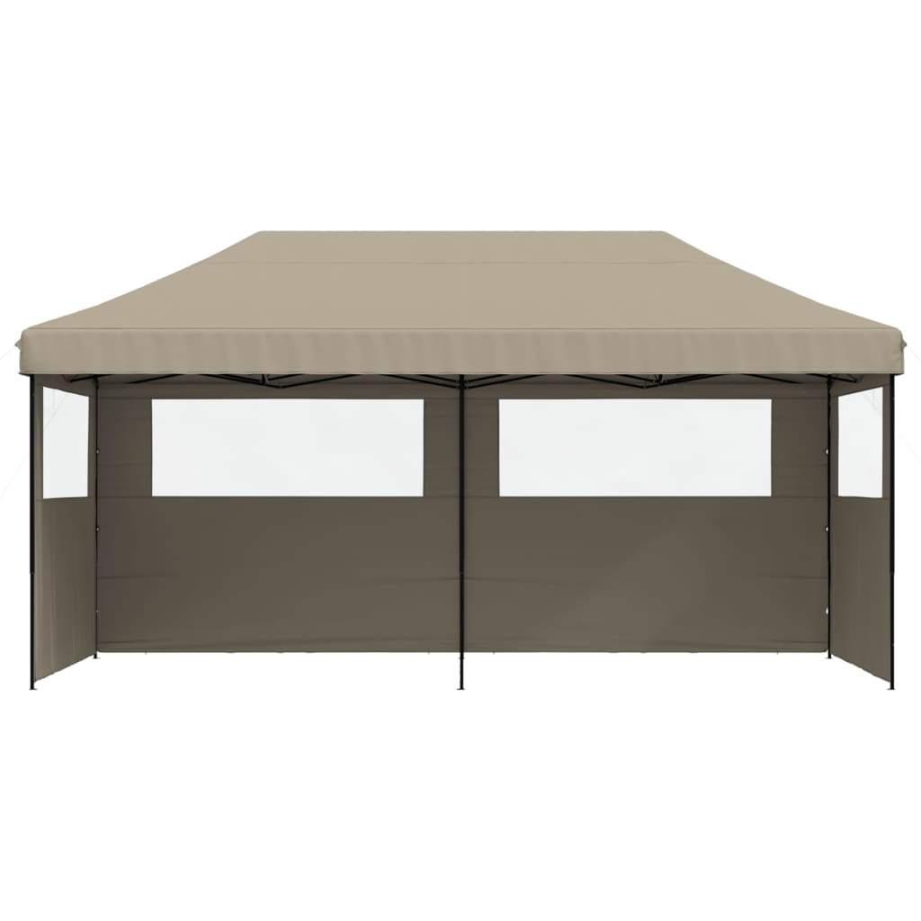 Vidaxl Pop-Up Party Tent with 3 Walls, Taupe