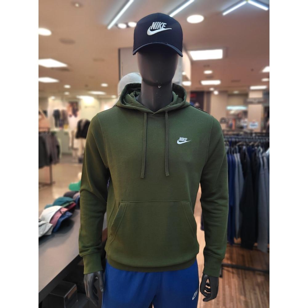 

Nike [NC Fix] Мужской пуловер Nike NSW Club с капюшоном из французской терри цвета хаки NKHD34M04237