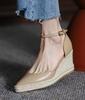  Slingback Heel Wedges Sandals Ankle Strap Lady Espadrilles Sandals Pumps Comfort Csaual Shoes Bohemia Style