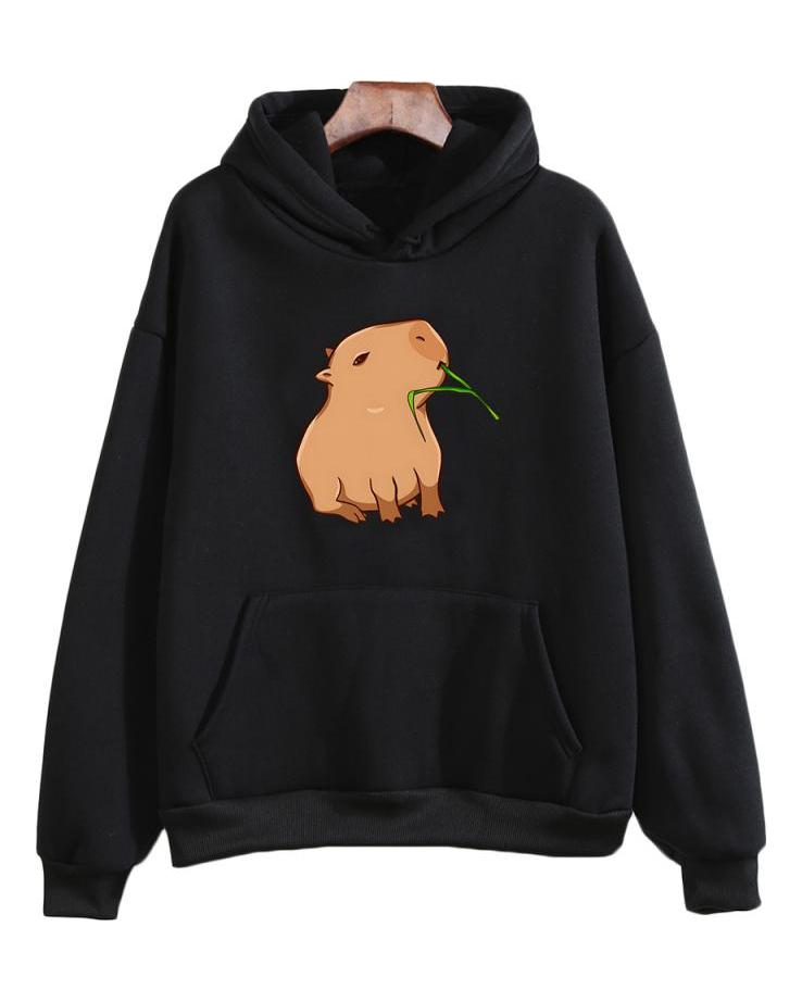 Funny Capybara Print Mikina Dámské/Pánské Kawaii Kreslené topy Mikina pro dívky Unisex Fashion Harajuku Grafické Pulovry s kapucí