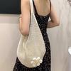 1pcs Women's Holiday Woven Handbag Knitted Hollow Flower Shoulder Bag Suitable for Travel Seaside Party Shopping
