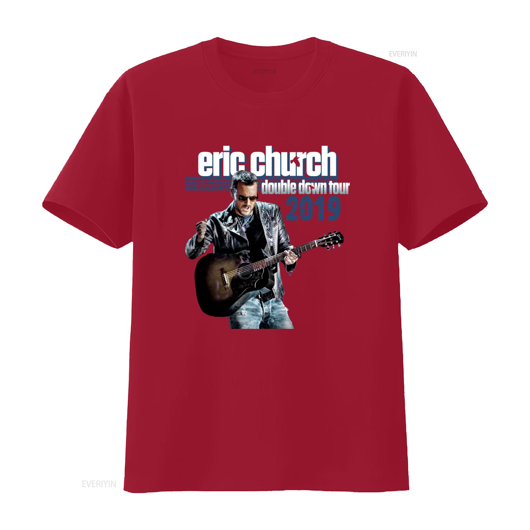 

Eric Church Double Down Tour 2019 Mens Black Polycotton Concert T Shirt Pullover S vintage Washed Versatile Comfortable S