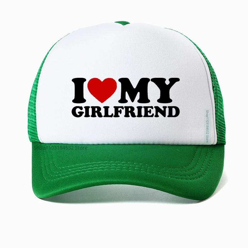 Ich Liebe Herz Meine Freundin Baseballkappe hohe Qualität Golfhüte Geburtstagsgeschenk cool Netz Atmungsaktiv Truckerhut Kappe