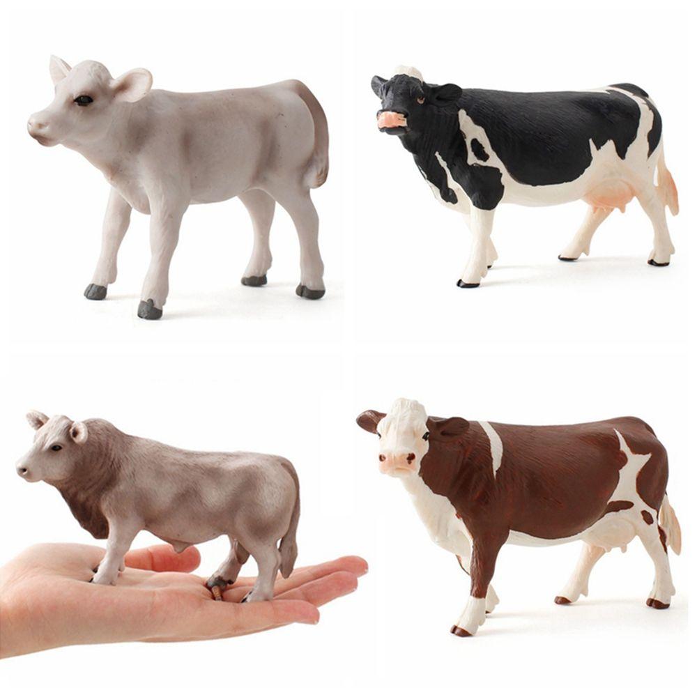 Ornaments for Children Baby Simulated Cattle Animal Figurine Cow Models Educational Toys Home Decor