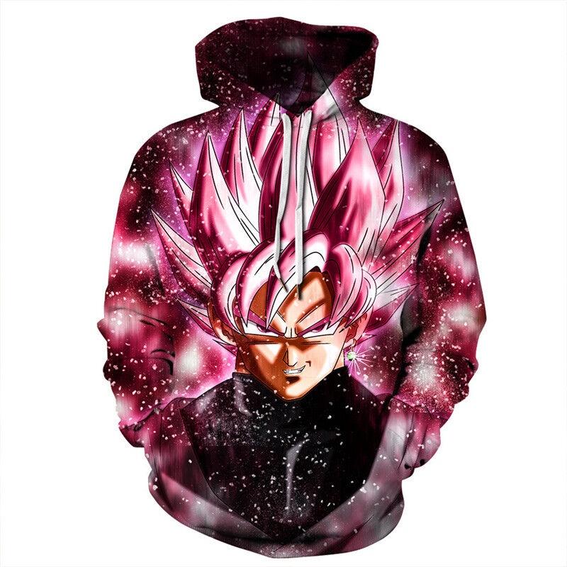 Polyester Dragon Ball Z Super Saiyan Goku Men Women Anime Pullover Hoodie**
