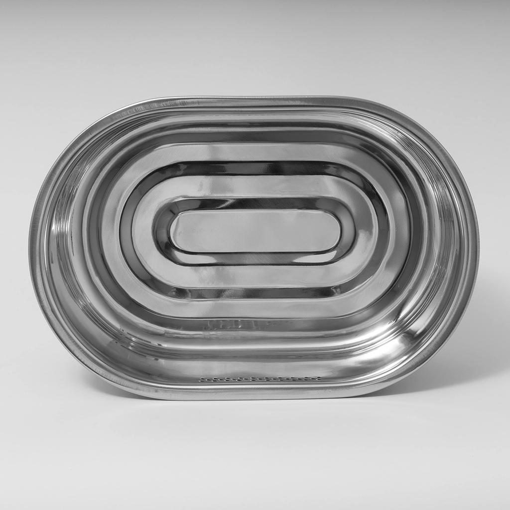 Pearl Metal Slim Oval Washtub, 34 x 23 cm, Stainless Steel, At Aqua, HB-4147, Silver