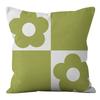 Small Clear Green Geometric Flower Print Pillowcase Short Velvet Cushion Living Room Sofa Pillowcase