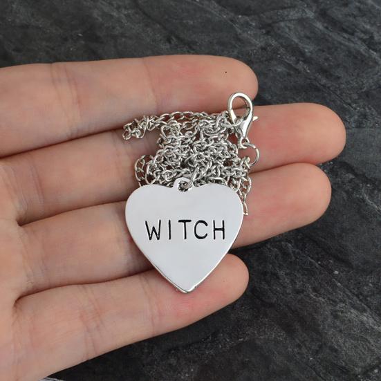 

Yousheng Love Heart Pendant Witch Letter Halloween Necklace Women Party Jewelry Gift