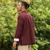 Abito Tang Casual da Uomo in Lino e Cotone, Manica Lunga, Monocolore, Collo Rialzato, Vestibilità Larga