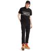 Timberland Letter Print Striped Casual Short Sleeve Polo Shirt Men Tops Black A43K2-001