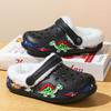 Fleece-Lined EVA Clogs with Cartoon Construction Vehicle Design - Warm Slip-On Winter Shoes for Autumn & Winter,Cold Weather Footwear