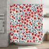 Modern Floral Shower Curtain Waterproof Fabric Bathroom Decor Customizable Size
